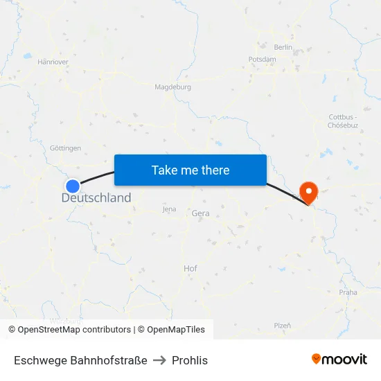 Eschwege Bahnhofstraße to Prohlis map