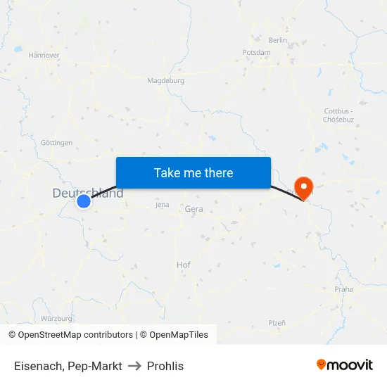 Eisenach, Pep-Markt to Prohlis map