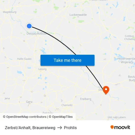 Zerbst/Anhalt, Brauereiweg to Prohlis map