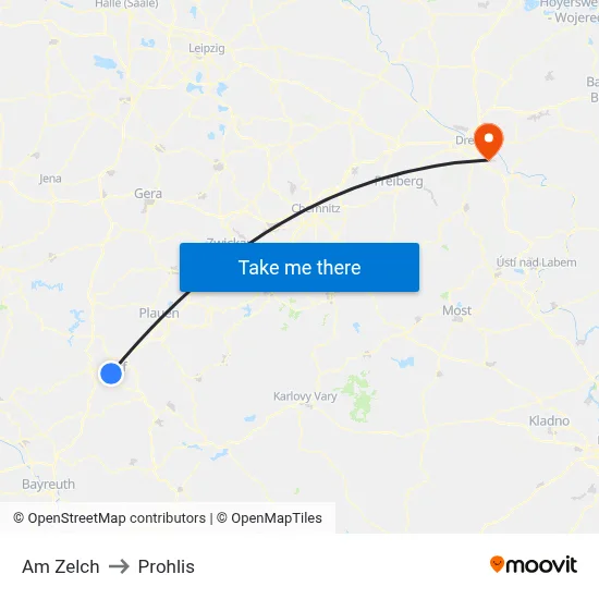 Am Zelch to Prohlis map