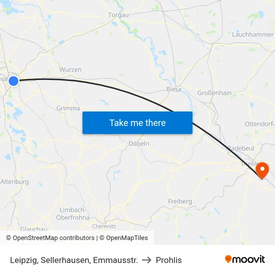 Leipzig, Sellerhausen, Emmausstr. to Prohlis map