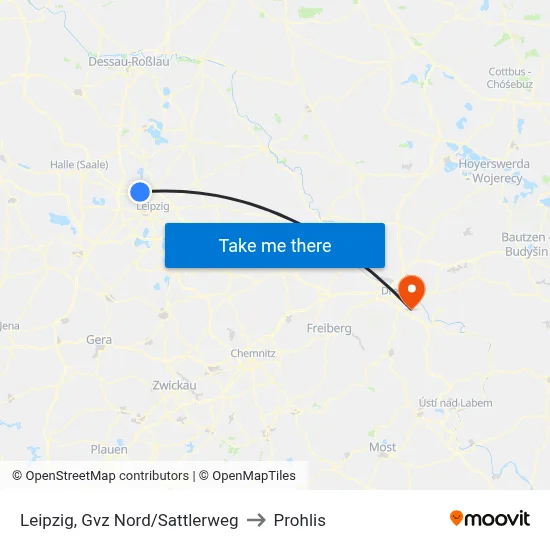 Leipzig, Gvz Nord/Sattlerweg to Prohlis map