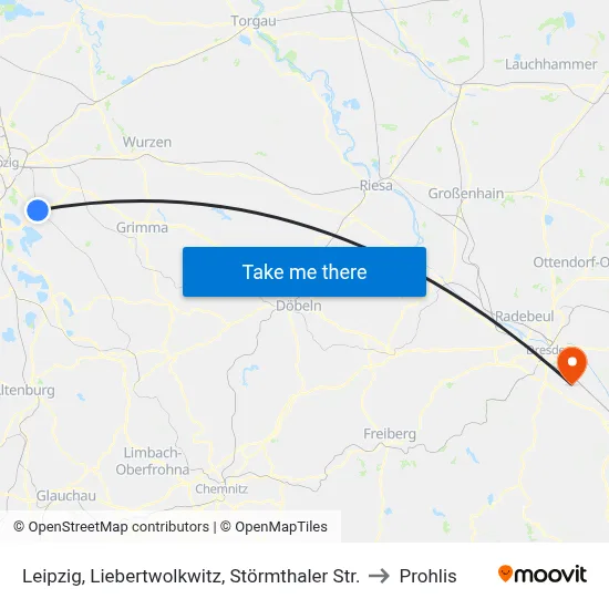 Leipzig, Liebertwolkwitz, Störmthaler Str. to Prohlis map