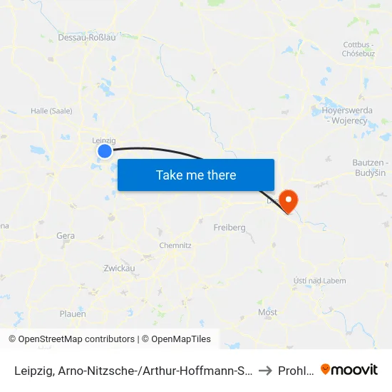 Leipzig, Arno-Nitzsche-/Arthur-Hoffmann-Str. to Prohlis map