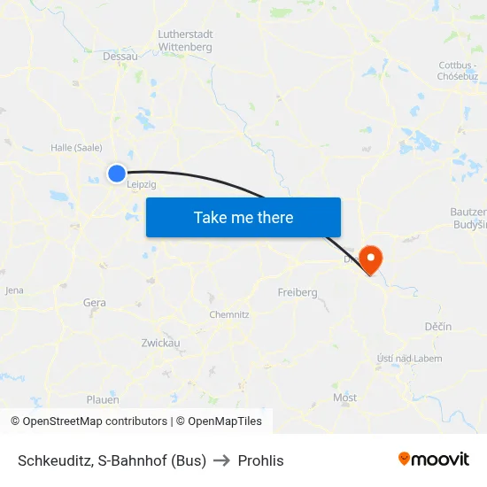 Schkeuditz, S-Bahnhof (Bus) to Prohlis map