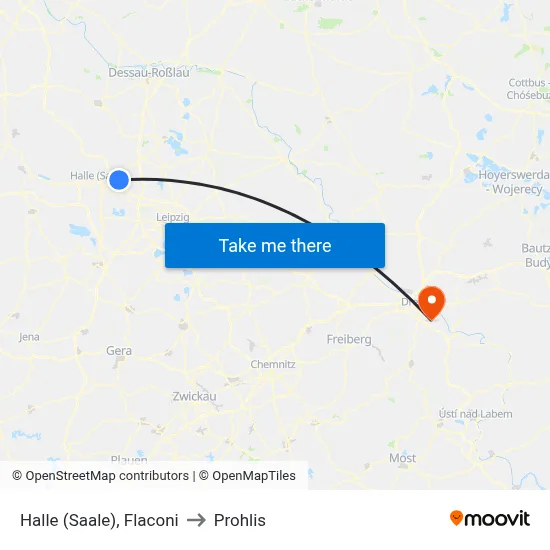 Halle (Saale), Flaconi to Prohlis map