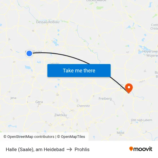 Halle (Saale), am Heidebad to Prohlis map