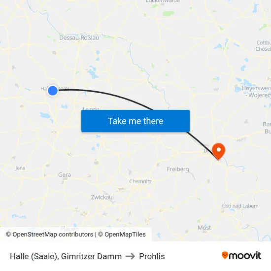 Halle (Saale), Gimritzer Damm to Prohlis map