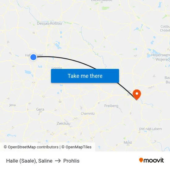 Halle (Saale), Saline to Prohlis map