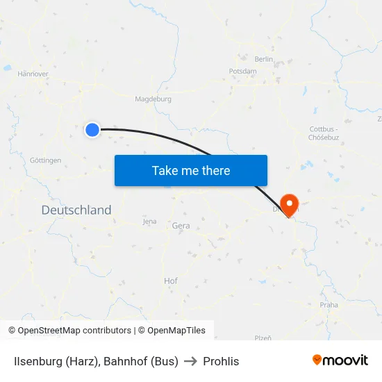 Ilsenburg (Harz), Bahnhof (Bus) to Prohlis map