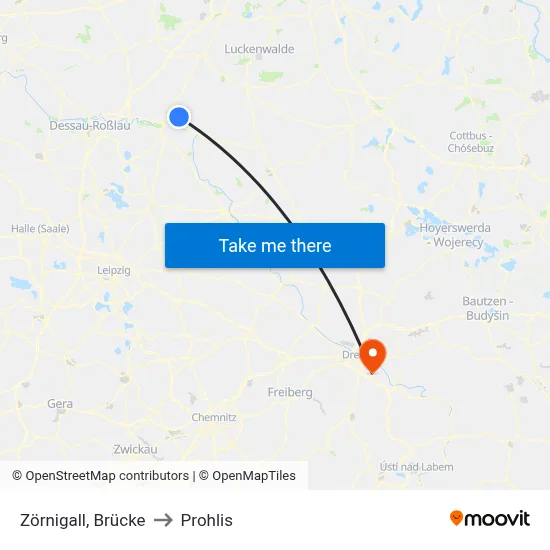 Zörnigall, Brücke to Prohlis map