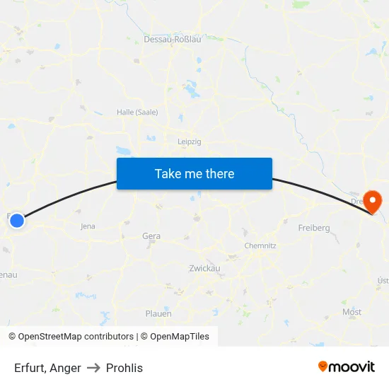 Erfurt, Anger to Prohlis map