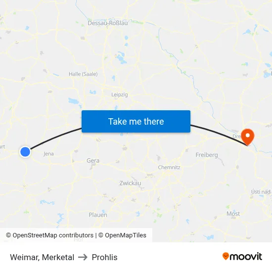 Weimar, Merketal to Prohlis map