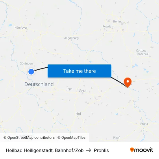 Heilbad Heiligenstadt, Bahnhof/Zob to Prohlis map