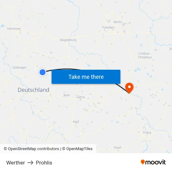 Werther to Prohlis map