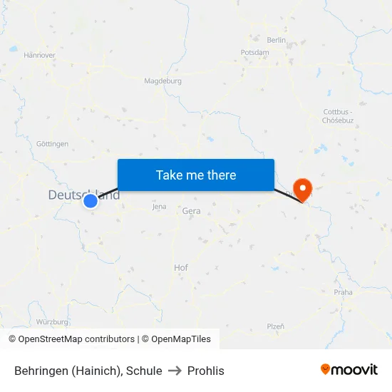 Behringen (Hainich), Schule to Prohlis map