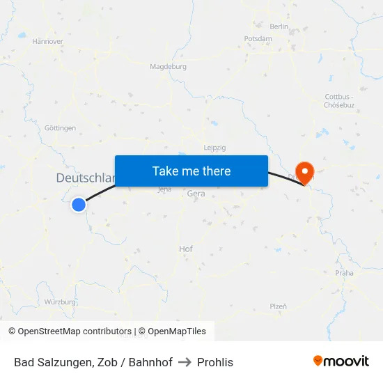 Bad Salzungen, Zob / Bahnhof to Prohlis map