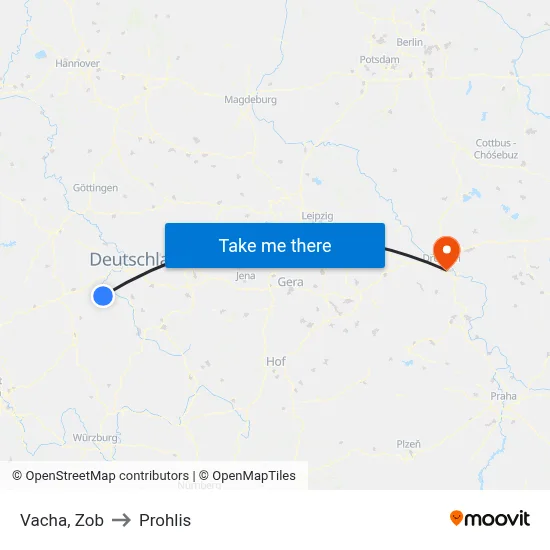 Vacha, Zob to Prohlis map