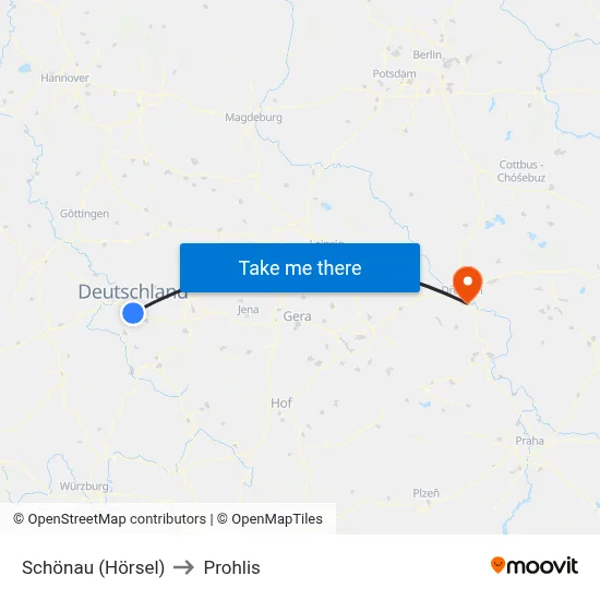 Schönau (Hörsel) to Prohlis map