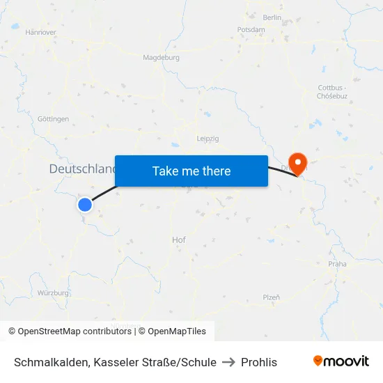 Schmalkalden, Kasseler Straße/Schule to Prohlis map