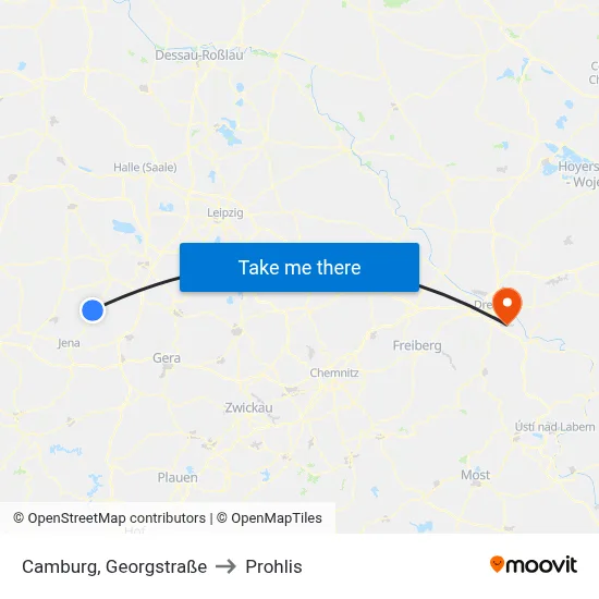 Camburg, Georgstraße to Prohlis map