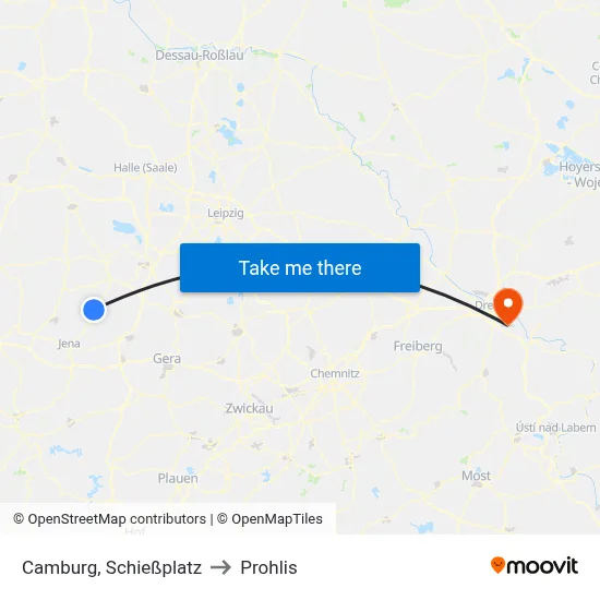 Camburg, Schießplatz to Prohlis map