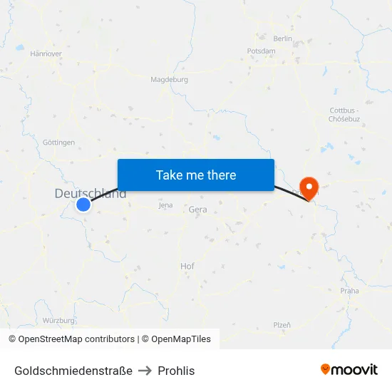 Goldschmiedenstraße to Prohlis map