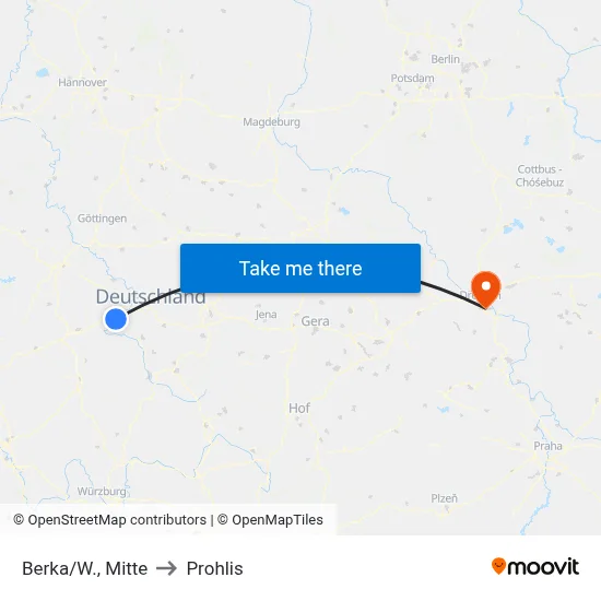 Berka/W., Mitte to Prohlis map