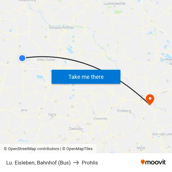 Lu. Eisleben, Bahnhof (Bus) to Prohlis map