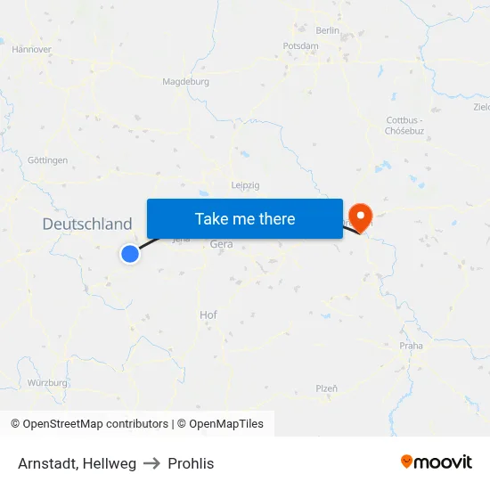 Arnstadt, Hellweg to Prohlis map