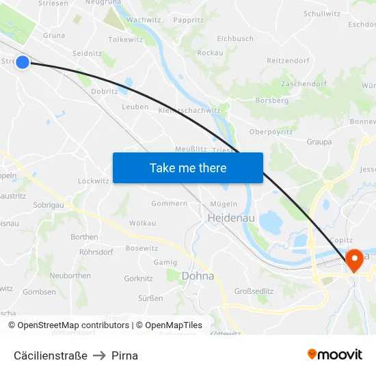 Cäcilienstraße to Pirna map