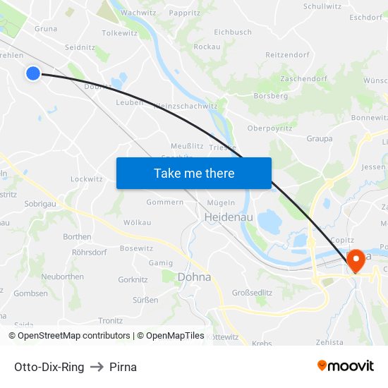 Otto-Dix-Ring to Pirna map