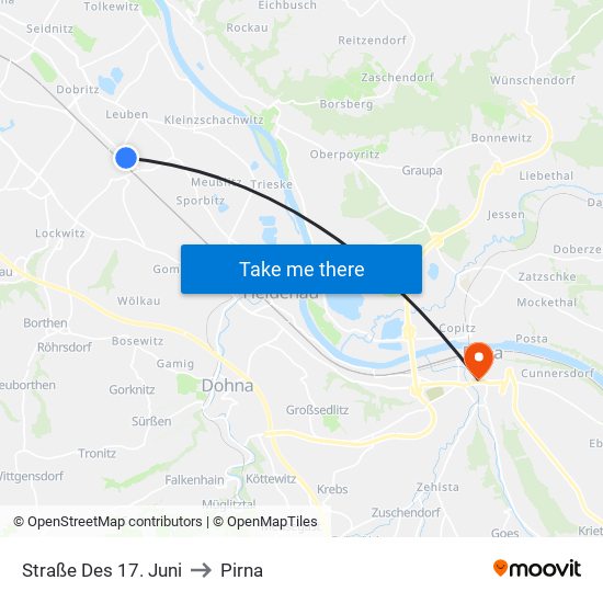 Straße Des 17. Juni to Pirna map