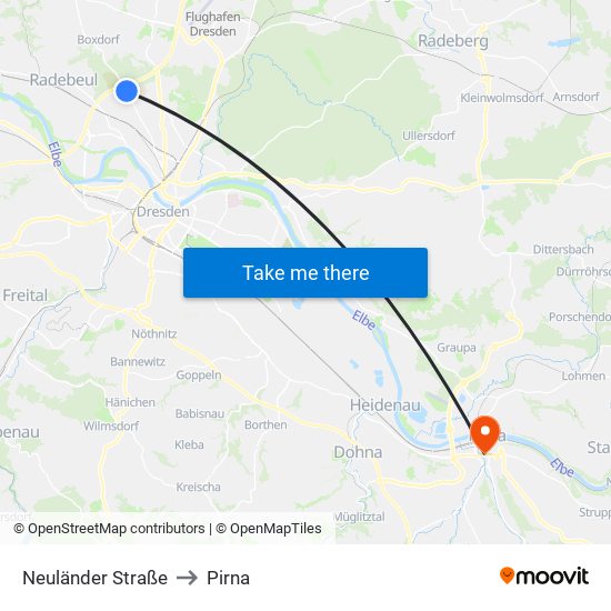 Neuländer Straße to Pirna map