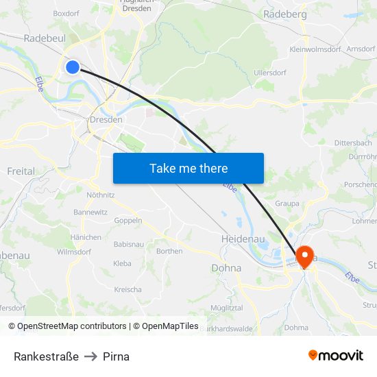 Rankestraße to Pirna map