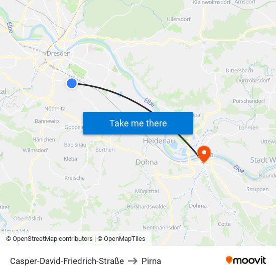 Casper-David-Friedrich-Straße to Pirna map