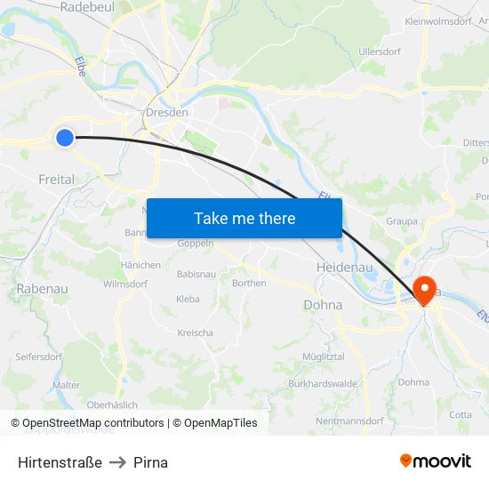 Hirtenstraße to Pirna map