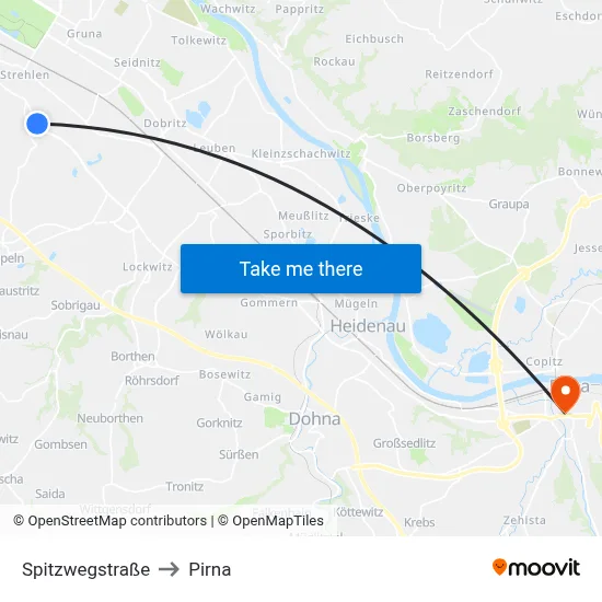Spitzwegstraße to Pirna map
