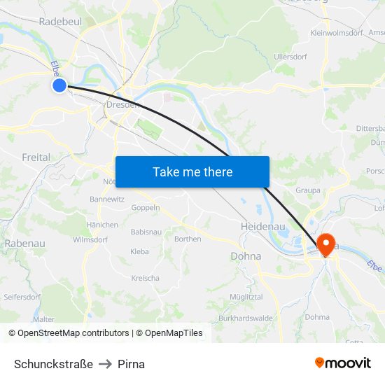 Schunckstraße to Pirna map