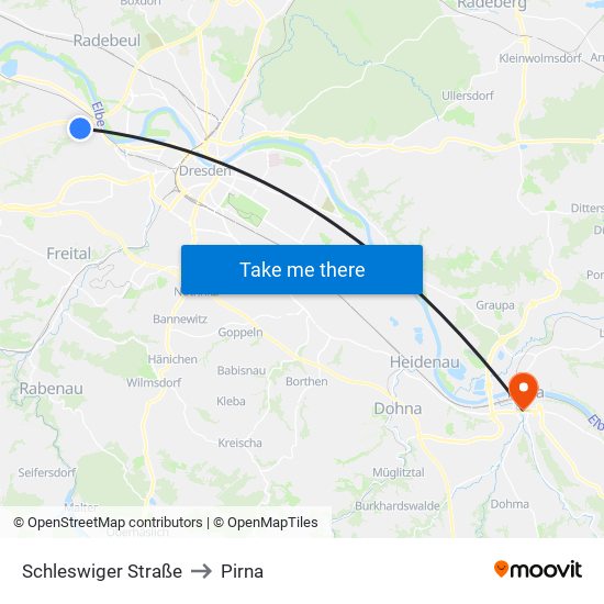 Schleswiger Straße to Pirna map