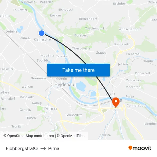 Eichbergstraße to Pirna map