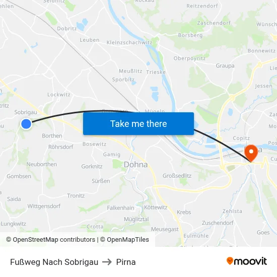 Fußweg Nach Sobrigau to Pirna map