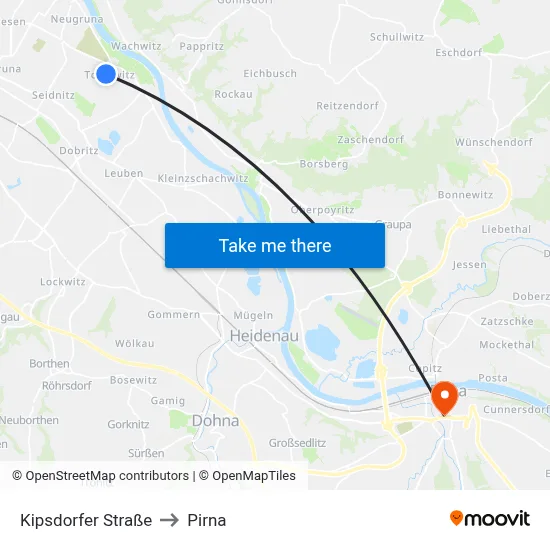 Kipsdorfer Straße to Pirna map