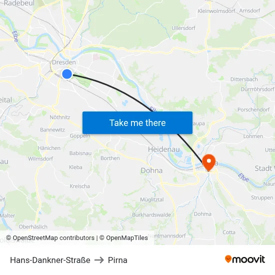 Hans-Dankner-Straße to Pirna map
