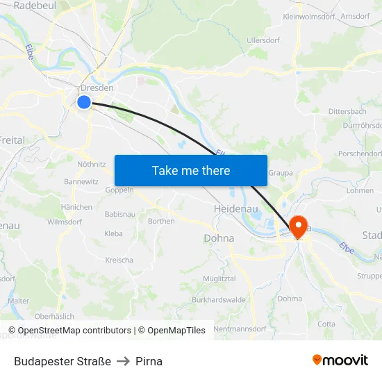 Budapester Straße to Pirna map