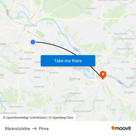 Räcknitzhöhe to Pirna map