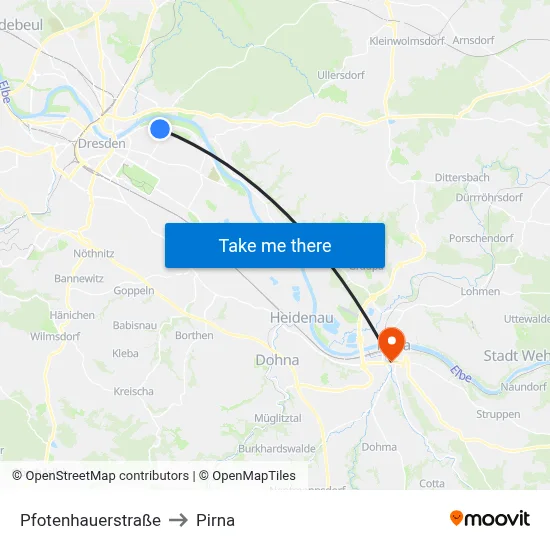 Pfotenhauerstraße to Pirna map