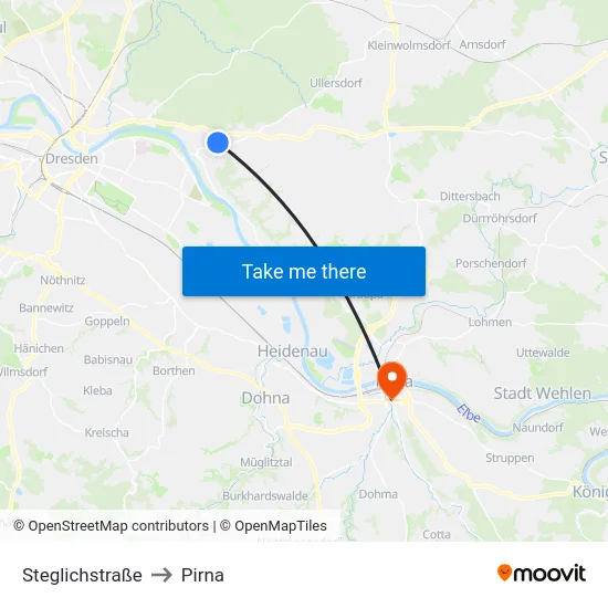 Steglichstraße to Pirna map