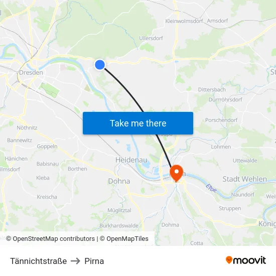 Tännichtstraße to Pirna map
