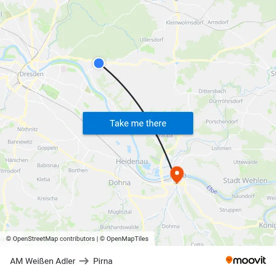 AM Weißen Adler to Pirna map